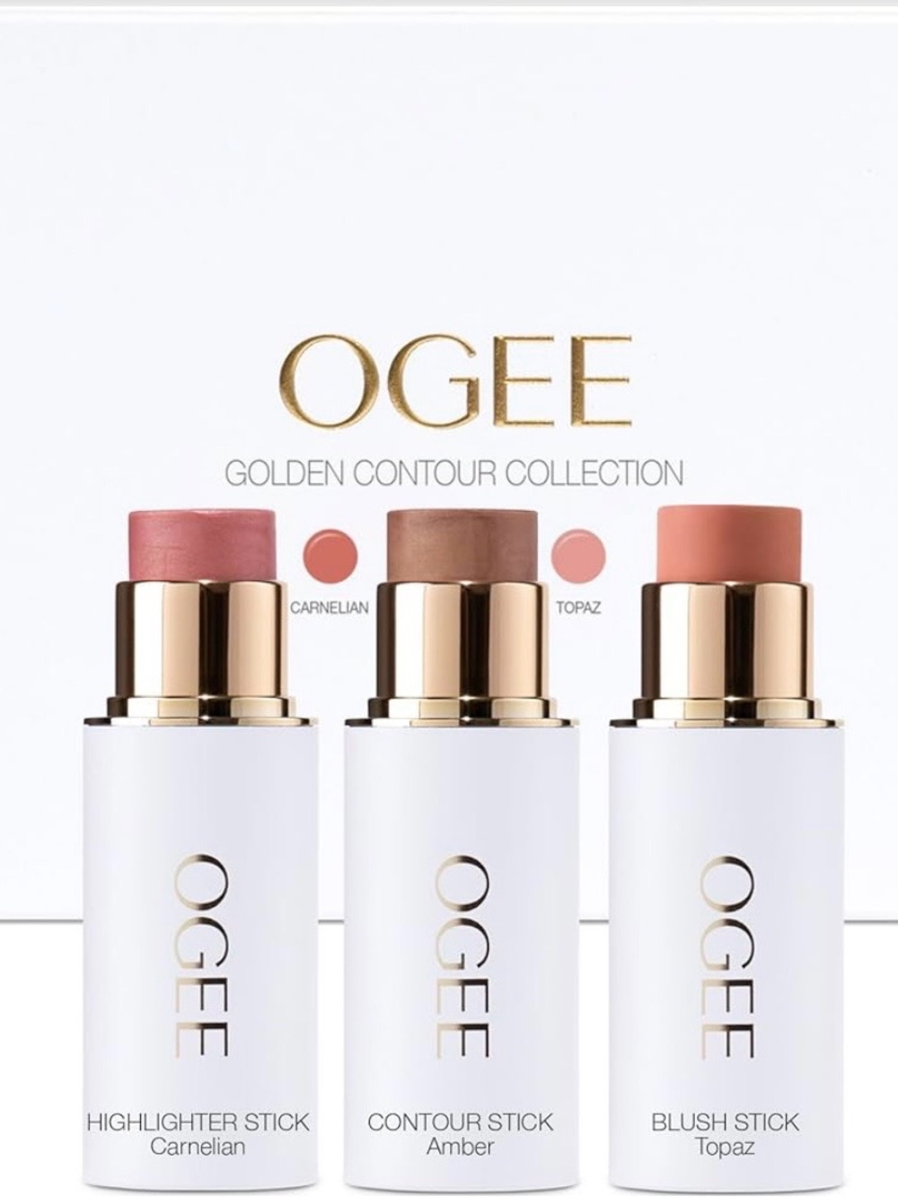 OGEE Golden Contour Collection Highlighter Stick - Carnelian Pink
